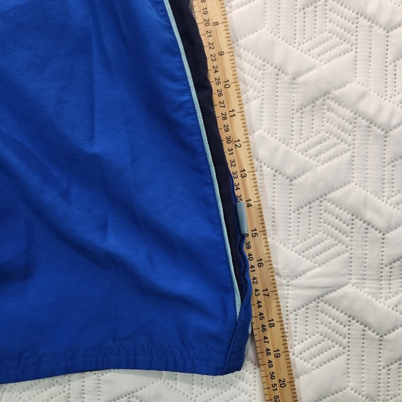Nike Swim Trunks Mens tri-color blue Shorts Drawstrings Embroidered Swoosh M - Picture 10 of 12